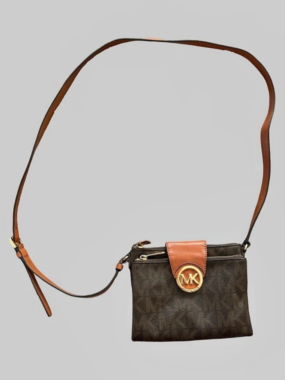 Michael Kors Medium Logo Convertible Crossbody Bag Brown